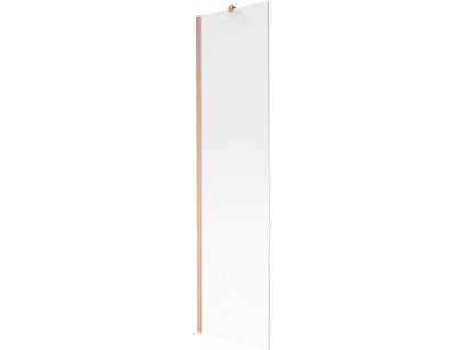 MEXEN/S - Next vanová zástěna FIX 50 x 150 cm, proužky, měď kartáčovaná 895-050-000-00-09-65
