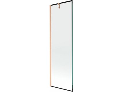 MEXEN/S - Next vanová zástěna FIX 60 x 150 cm, černá vzor, měď kartáčovaná 895-060-000-00-70-65