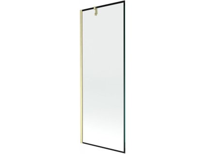 MEXEN/S - Next vanová zástěna FIX 70 x 150 cm, černá vzor, zlatá kartáčovaná 895-070-000-00-70-55