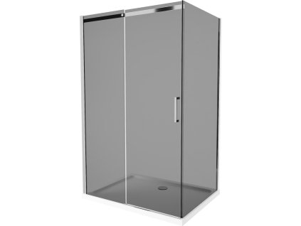MEXEN/S - Omega sprchový kout 120 x 100, grafit, chrom + vanička včetně sifonu 825-120-100-01-40-4010