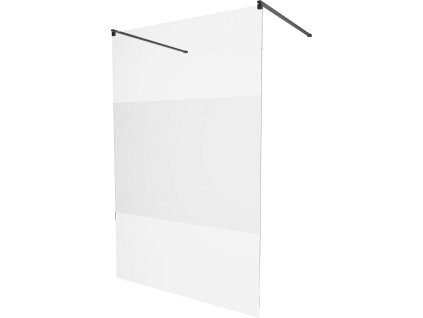 MEXEN/S - KIOTO samostatně stojící sprchová zástěna 100 x 200, transparent/matné sklo 8 mm, černá 800-100-002-70-35