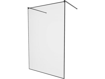 MEXEN/S - KIOTO Sprchová zástěna WALK-IN volněstojící 110 x 200, transparent/černá vzor 8 mm, černá 800-110-002-70-70