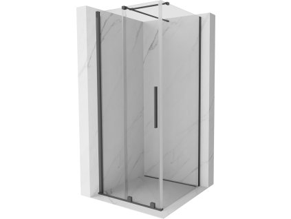 MEXEN/S - Velar sprchový kout 90 x 90, transparent, grafit kartáčovaná 871-090-090-01-66