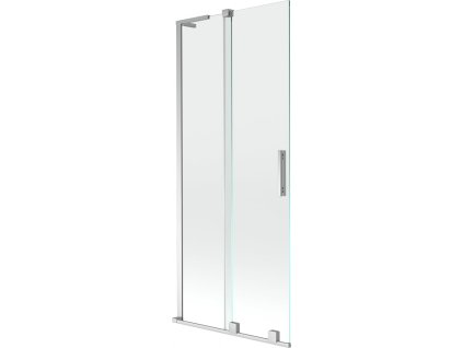 MEXEN/S - Velar L dvoukřídlá posuvná vanová zástěna 85 x 150 cm, transparent, chrom 896-085-003-01-01