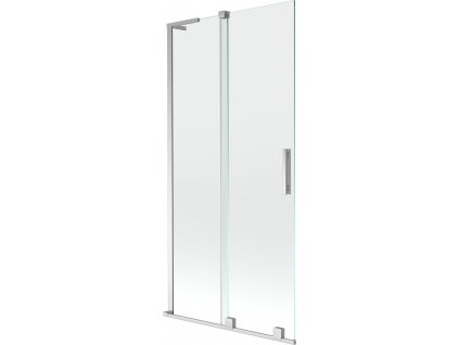 MEXEN/S - Velar L dvoukřídlá posuvná vanová zástěna 95 x 150 cm, transparent, chrom 896-095-003-01-01