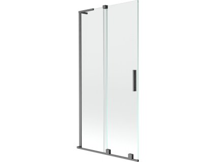 MEXEN/S - Velar L dvoukřídlá posuvná vanová zástěna 95 x 150 cm, transparent, grafit kartáčovaná 896-095-003-01-66