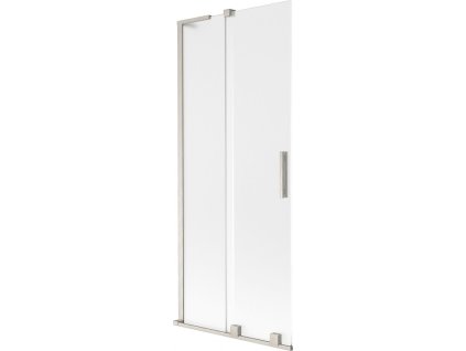 MEXEN/S - Velar L dvoukřídlá posuvná vanová zástěna 80 x 150 cm, dekor, nikl kartáčovaný 896-080-003-31-97