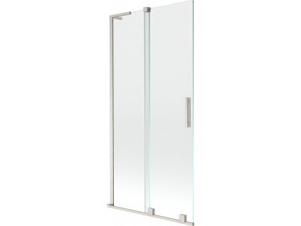 MEXEN/S - Velar L dvoukřídlá posuvná vanová zástěna 95 x 150 cm, transparent, nikl kartáčovaný 896-095-003-01-97