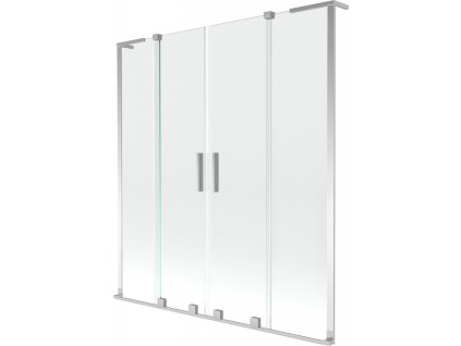 MEXEN/S - Velar L Duo dvoukřídlá posuvná vanová zástěna 140 x 150, transparent, chrom 896-140-003-02-01