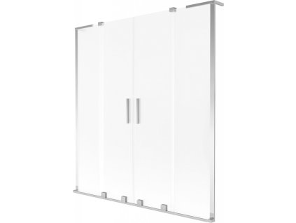MEXEN/S - Velar L Duo dvoukřídlá posuvná vanová zástěna 140 x 150 cm, dekor, chrom 896-140-003-32-01