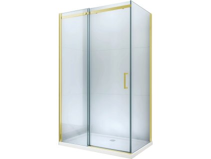MEXEN/S - Omega Sprchový kout 100x80, transparent, zlatý + vanička se sifonem 825-100-080-50-00-4010