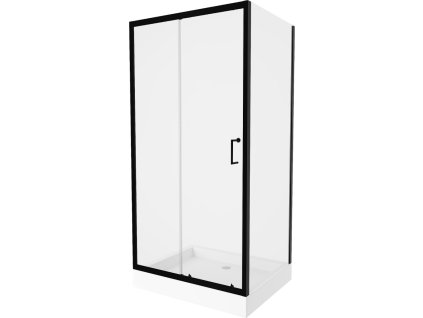 MEXEN/S - Apia Sprchový kout 100x80, transparent, černá + vanička Rio 840-100-080-70-00-4510