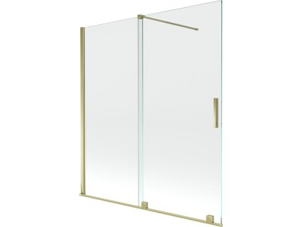 MEXEN/S - Velar Dvoukřídlá posuvná vanová zástěna 150 x 150 cm, transparent, zlatá 896-150-000-01-50