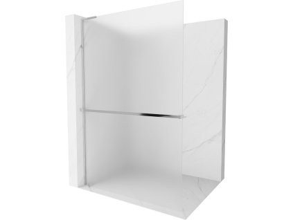 MEXEN/S - Kioto+ L Sprchová zástěna WALK-IN s poličkou a držákem ručníků 80 x 200 cm, dekor, chrom 800-080-123-01-30