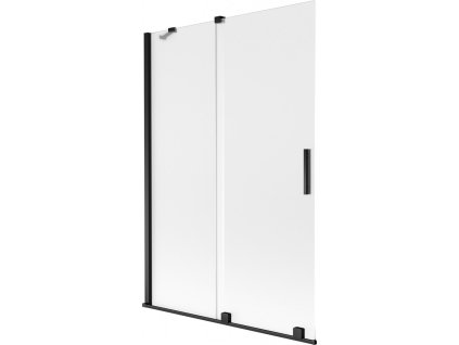 MEXEN/S - Velar dvoukřídlá posuvná vanová zástěna 120 x 150 cm, dekor, černá 896-120-000-31-70