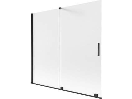 MEXEN/S - Velar dvoukřídlá posuvná vanová zástěna 170 x 150 cm, dekor, černá 896-170-000-31-70