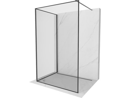MEXEN/S - Kioto Sprchová zástěna WALK-IN 100 x 80 cm, černý vzor, grafit kartáčovaná 800-100-212-66-70-080