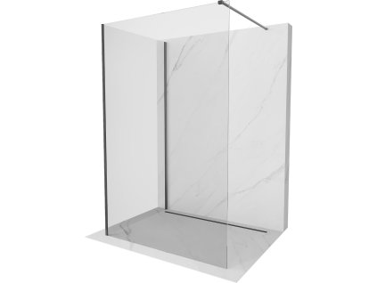 MEXEN/S - Kioto Sprchová zástěna WALK-IN 110 x 90 cm, transparent, grafit kartáčovaná 800-110-212-66-00-090
