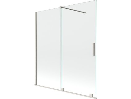 MEXEN/S - Velar dvoukřídlá posuvná vanová zástěna 150 x 150 cm, transparent, nikl kartáčovaný 896-150-000-01-97