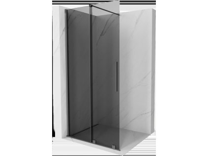MEXEN/S - Velar Sprchová zástěna posuvná Walk-in 110 x 200 cm, grafit 8 mm, grafit metal 871-110-000-43-95