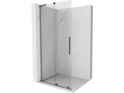 MEXEN/S - Velar L Sprchová zástěna posuvná Walk-in 100 x 200 cm, transparent 8 mm, grafit metal 871-100-003-03-95