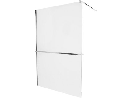 MEXEN/S - KIOTO Sprchová zástěna WALK-IN s poličkou a držákem ručníků 100 x 200, transparent 8 mm, chrom 800-100-121-01-00