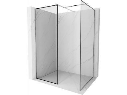 MEXEN/S - Kioto Sprchová zástěna Walk-in 120 x 70 cm, černý vzor, chrom 800-120-202-01-70-070
