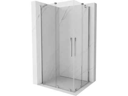 MEXEN/S - Velar Duo čtvercový sprchový kout 90 x 80, transparent, chrom 871-090-080-02-01