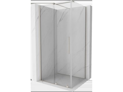 MEXEN/S - Velar sprchový kout, posuvné dveře 120 x 80 cm, transparent, nikl kartáčovaná 871-120-080-01-97