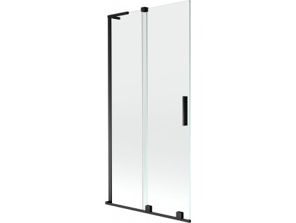 MEXEN/S - Velar L dvoukřídlá posuvná vanová zástěna 95 x 150 cm, transparent, černá 896-095-003-01-70