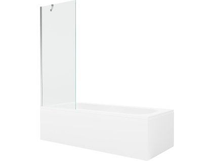 MEXEN/S - Vega obdélníková vana 160 x 70 cm s panelem + vanová zástěna 70 cm, transparent, chrom 550116070X9507000001