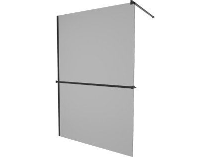 MEXEN/S - KIOTO Sprchová zástěna WALK-IN s poličkou a držákem ručníků 70 x 200, grafit 8 mm, černá 800-070-121-70-40