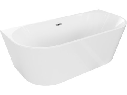 MEXEN/S - Oval vana volně stojící 170 x 80 cm, bílá, sifon a přepad chrom 52671708000-01