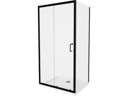 MEXEN/S - Apia Sprchový kout 110x100, transparent, černá + vanička se sifonem 840-110-100-70-00-4010B