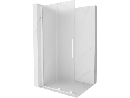 MEXEN/S - Velar Sprchová zástěna posuvná Walk-in 100 x 200 cm, dekor 8 mm, bílá 871-100-000-33-20