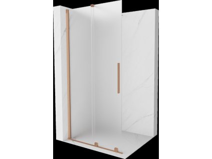 MEXEN/S - Velar Sprchová zástěna posuvná Walk-in 100 x 200 cm, dekor 8 mm, měď kartáčovaná 871-100-000-33-65