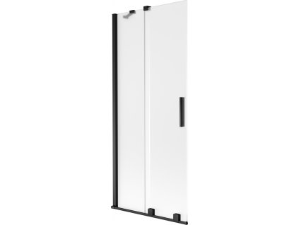 MEXEN/S - Velar dvoukřídlá posuvná vanová zástěna 80 x 150 cm, dekor, černá 896-080-000-31-70