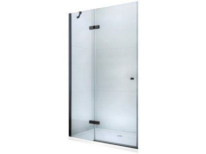 MEXEN - Roma Sprchové dveře křídlové 80, transparent, černá se stěnovým profilem 854-080-000-70-00