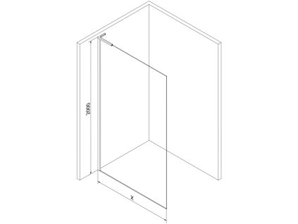 MEXEN/S - Kioto L Sprchová zástěna WALK-IN 90 x 200, bílý vzor, černá 800-090-103-70-85