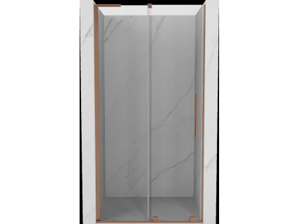 MEXEN/S - Velar L posuvné sprchové dveře 110 cm, transparent, měď kartáčovaná 871-110-003-01-65