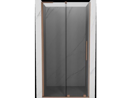 MEXEN/S - Velar L posuvné sprchové dveře 110 cm, grafit, měď kartáčovaná 871-110-003-41-65