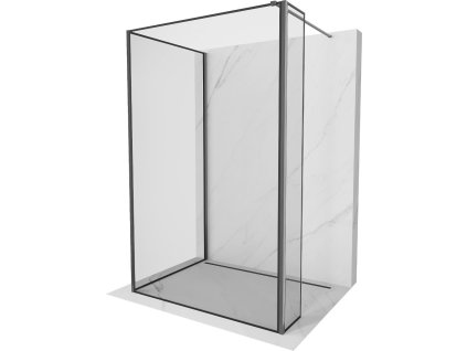 MEXEN/S - Kioto Sprchová zástěna WALK-IN 100 x 100 x 30 cm, černý vzor, grafit kartáčovaná 800-100-100-221-66-70-030