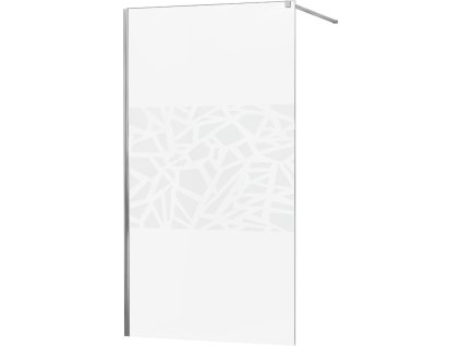 MEXEN/S - KIOTO Sprchová zástěna WALK-IN 100x200 cm 8 mm, chrom, bílý vzor 800-100-101-01-85