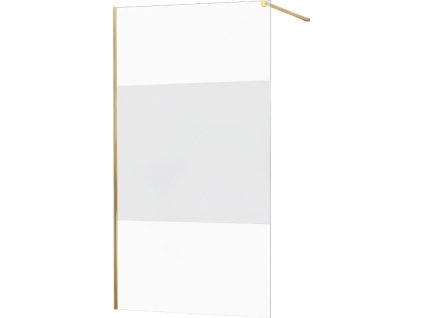 MEXEN/S - KIOTO Sprchová zástěna WALK-IN 090x200 cm 8 mm, zlatá, Transparent/matné sklo 800-090-101-50-35