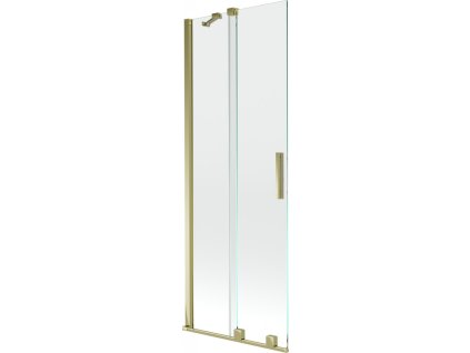 MEXEN/S - Velar Dvoukřídlá posuvná vanová zástěna 70 x 150 cm, transparent, zlatá 896-070-000-01-50