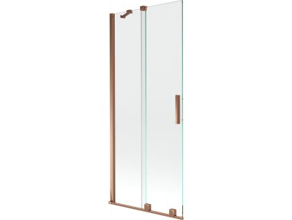 MEXEN/S - Velar Dvoukřídlá posuvná vanová zástěna 80 x 150 cm, transparent, růžové zlato 896-080-000-01-60