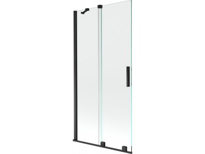 MEXEN/S - Velar Dvoukřídlá posuvná vanová zástěna 95 x 150 cm, transparent, černá 896-095-000-01-70