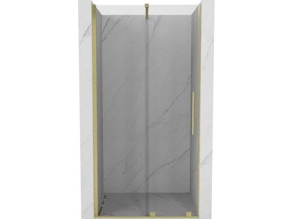 MEXEN/S - Velar posuvné sprchové dveře 100, transparent, zlatá kartáčovaná 871-100-000-01-55