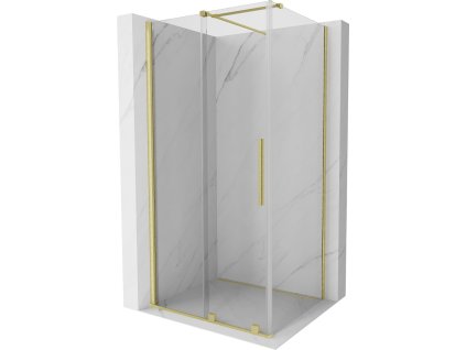 MEXEN/S - Velar sprchový kout 100 x 75, transparent, zlatá kartáčovaná 871-100-075-01-55