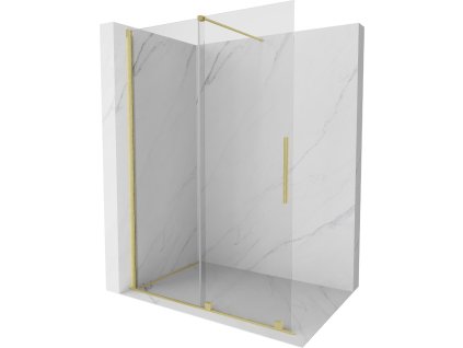 MEXEN/S - Velar posuvné sprchové dveře Walk-in 150, transparent, zlatá kartáčovaná 871-150-000-03-55